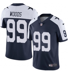 Youth Nike Dallas Cowboys #99 Antwaun Woods Navy Blue Throwback Alternate Vapor Untouchable Limited Player NFL Jersey