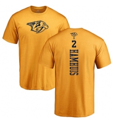 NHL Adidas Nashville Predators #2 Dan Hamhuis Gold One Color Backer T-Shirt