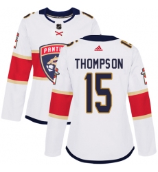Women's Adidas Florida Panthers #15 Paul Thompson Authentic White Away NHL Jersey