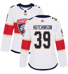 Women's Adidas Florida Panthers #39 Michael Hutchinson Authentic White Away NHL Jersey
