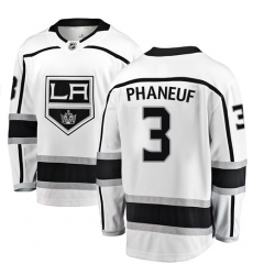 Youth Los Angeles Kings #3 Dion Phaneuf Authentic White Away Fanatics Branded Breakaway NHL Jersey