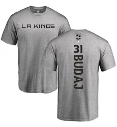 NHL Adidas Los Angeles Kings #31 Peter Budaj Ash Backer T-Shirt