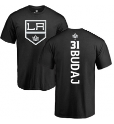 NHL Adidas Los Angeles Kings #31 Peter Budaj Black Backer T-Shirt