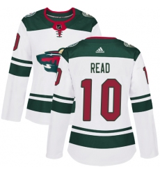 Women's Adidas Minnesota Wild #10 Matt Read Authentic White Away NHL Jersey
