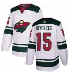 Men's Adidas Minnesota Wild #15 Matt Hendricks Authentic White Away NHL Jersey