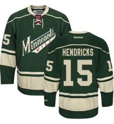 Men's Reebok Minnesota Wild #15 Matt Hendricks Premier Green Third NHL Jersey