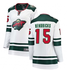 Women's Minnesota Wild #15 Matt Hendricks Authentic White Away Fanatics Branded Breakaway NHL Jersey