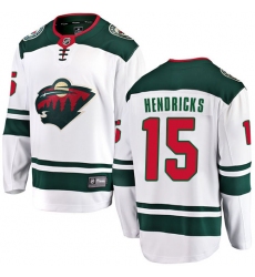 Youth Minnesota Wild #15 Matt Hendricks Authentic White Away Fanatics Branded Breakaway NHL Jersey