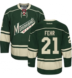 Men's Reebok Minnesota Wild #21 Eric Fehr Premier Green Third NHL Jersey