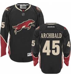 Men's Reebok Arizona Coyotes #45 Josh Archibald Authentic Black Third NHL Jersey