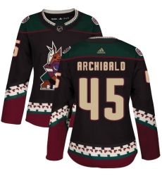 Women's Adidas Arizona Coyotes #45 Josh Archibald Authentic Black Alternate NHL Jersey