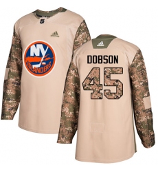 Youth Adidas New York Islanders #45 Noah Dobson Authentic Camo Veterans Day Practice NHL Jersey