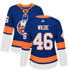 Women's Adidas New York Islanders #46 Bode Wilde Premier Royal Blue Home NHL Jersey