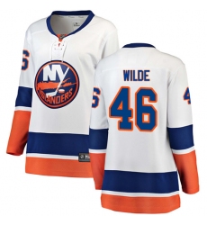 Women's New York Islanders #46 Bode Wilde Fanatics Branded White Away Breakaway NHL Jersey