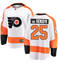 Men's Philadelphia Flyers #25 James Van Riemsdyk Fanatics Branded White Away Breakaway NHL Jersey