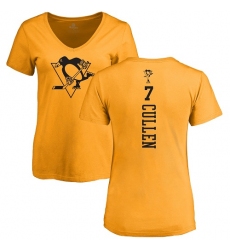 NHL Women's Adidas Pittsburgh Penguins #7 Matt Cullen Gold One Color Backer T-Shirt