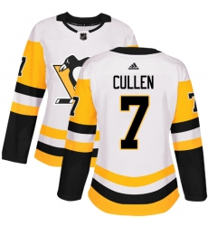 Women's Adidas Pittsburgh Penguins #7 Matt Cullen Authentic White Away NHL Jersey