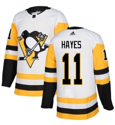 Youth Adidas Pittsburgh Penguins #11 Jimmy Hayes Authentic White Away NHL Jersey