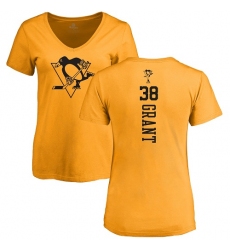 NHL Women's Adidas Pittsburgh Penguins #38 Derek Grant Gold One Color Backer T-Shirt