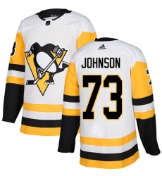 Youth Adidas Pittsburgh Penguins #73 Jack Johnson Authentic White Away NHL Jersey
