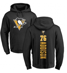 NHL Adidas Pittsburgh Penguins #76 Calen Addison Black Backer Pullover Hoodie