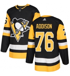 Youth Adidas Pittsburgh Penguins #76 Calen Addison Authentic Black Home NHL Jersey