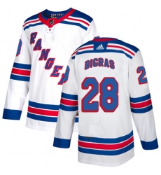 Youth Adidas New York Rangers #28 Chris Bigras Authentic White Away NHL Jersey