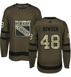 Youth Adidas New York Rangers #48 Brett Howden Premier Green Salute to Service NHL Jersey