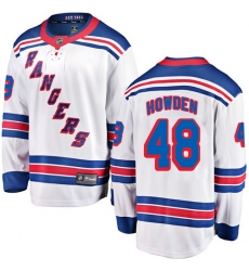 Youth New York Rangers #48 Brett Howden Fanatics Branded White Away Breakaway NHL Jersey