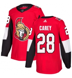 Youth Adidas Ottawa Senators #28 Paul Carey Premier Red Home NHL Jersey