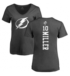 NHL Women's Adidas Tampa Bay Lightning #10 J.T. Miller Charcoal One Color Backer T-Shirt
