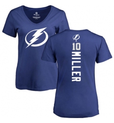 NHL Women's Adidas Tampa Bay Lightning #10 J.T. Miller Royal Blue Backer T-Shirt