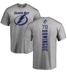 NHL Adidas Tampa Bay Lightning #70 Louis Domingue Ash Backer T-Shirt