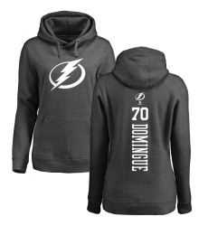 NHL Women's Adidas Tampa Bay Lightning #70 Louis Domingue Charcoal One Color Backer Pullover Hoodie