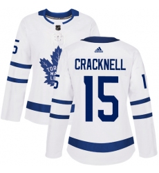 Women's Adidas Toronto Maple Leafs #15 Adam Cracknell Authentic White Away NHL Jersey