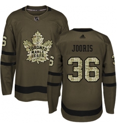 Men's Adidas Toronto Maple Leafs #36 Josh Jooris Authentic Green Salute to Service NHL Jersey