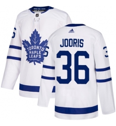 Men's Adidas Toronto Maple Leafs #36 Josh Jooris Authentic White Away NHL Jersey