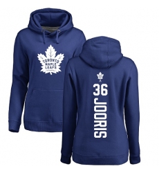 NHL Women's Adidas Toronto Maple Leafs #36 Josh Jooris Royal Blue Backer Pullover Hoodie