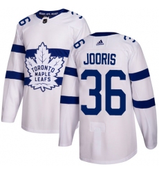 Youth Adidas Toronto Maple Leafs #36 Josh Jooris Authentic White 2018 Stadium Series NHL Jersey