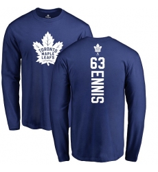 NHL Adidas Toronto Maple Leafs #63 Tyler Ennis Royal Blue Backer Long Sleeve T-Shirt