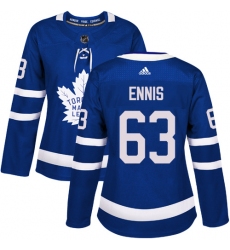 Women's Adidas Toronto Maple Leafs #63 Tyler Ennis Authentic Royal Blue Home NHL Jersey