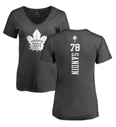NHL Women's Adidas Toronto Maple Leafs #78 Rasmus Sandin Charcoal One Color Backer T-Shirt