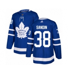Youth Toronto Maple Leafs #38 Rasmus Sandin Authentic Royal Blue Home Hockey Jersey
