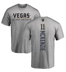 NHL Adidas Vegas Golden Knights #11 Curtis McKenzie Gray Backer T-Shirt