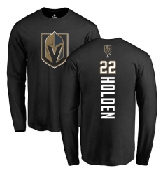 NHL Adidas Vegas Golden Knights #22 Nick Holden Black Backer Long Sleeve T-Shirt
