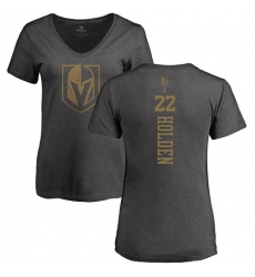 NHL Women's Adidas Vegas Golden Knights #22 Nick Holden Charcoal One Color Backer T-Shirt