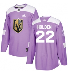 Youth Adidas Vegas Golden Knights #22 Nick Holden Authentic Purple Fights Cancer Practice NHL Jersey