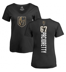 NHL Women's Adidas Vegas Golden Knights #67 Max Pacioretty Black Backer Slim Fit V-Neck T-Shirt