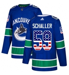 Men's Adidas Vancouver Canucks #59 Tim Schaller Authentic Blue USA Flag Fashion NHL Jersey