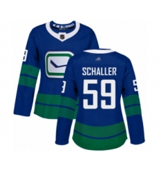 Women's Vancouver Canucks #59 Tim Schaller Authentic Royal Blue Alternate Hockey Jersey